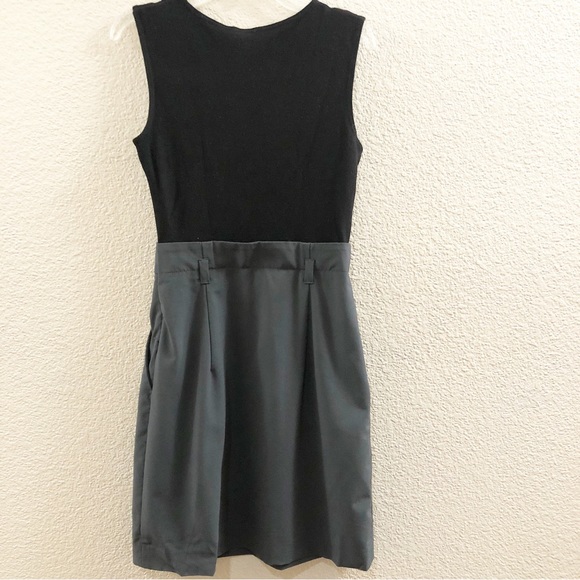 Theory Abrienda Stretch Wool Dress Sleeveless Black & Gray Size 2 - Picture 3 of 5